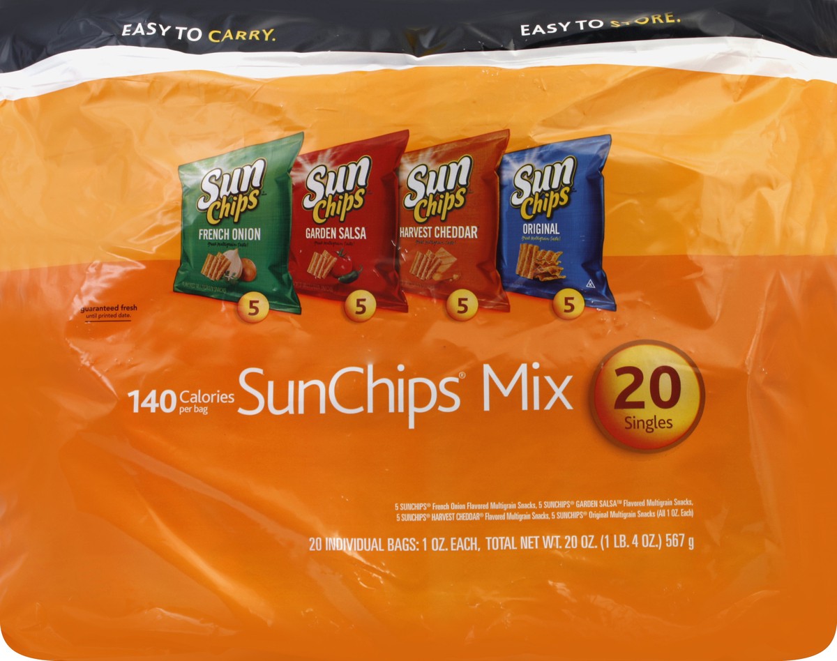 slide 5 of 6, SunChips Multigrain Snacks Variety Pack, 20 ct