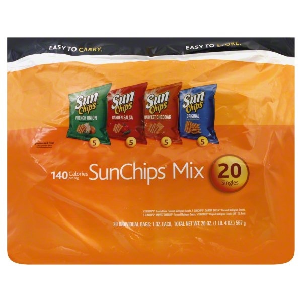 slide 1 of 6, SunChips Multigrain Snacks Variety Pack, 20 ct