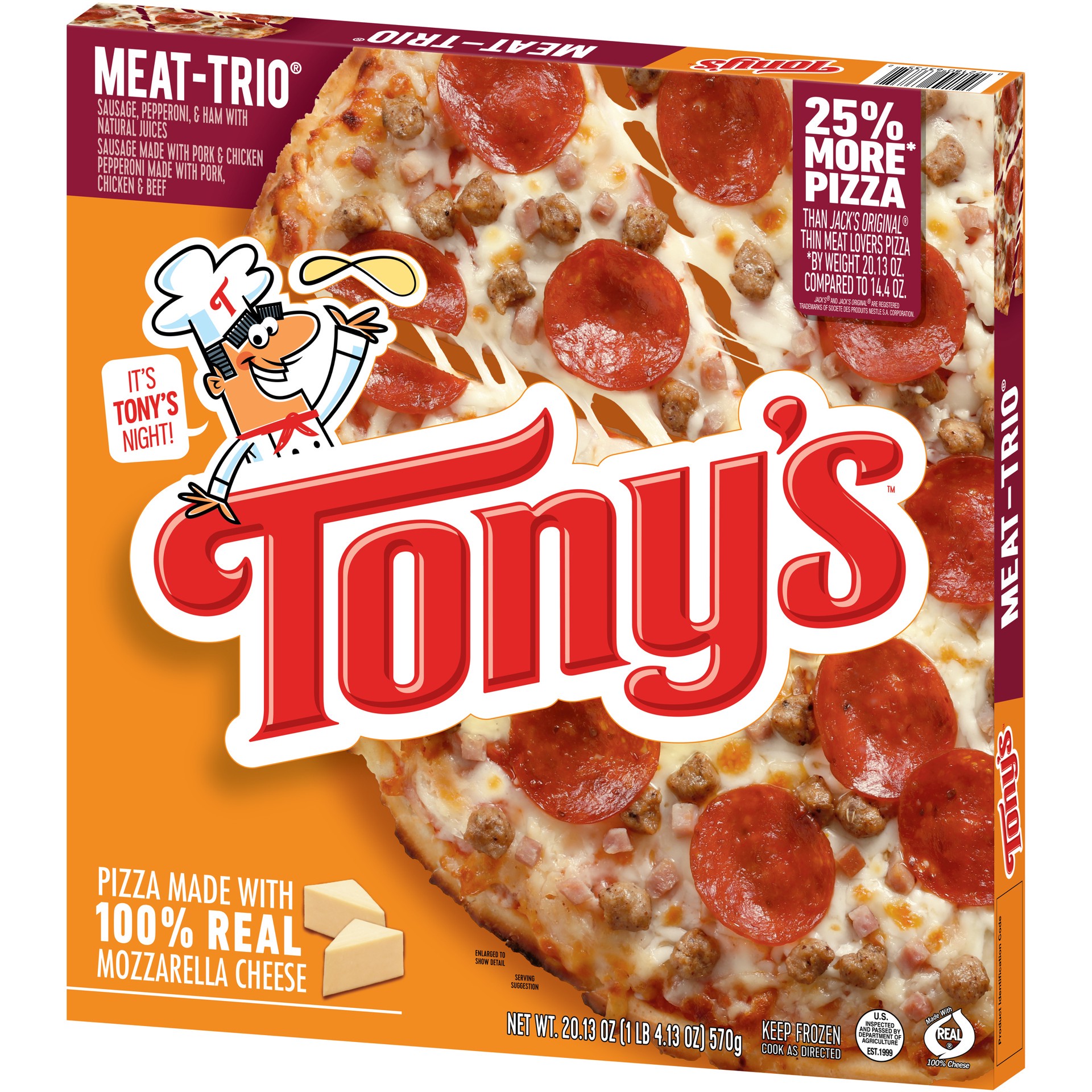 slide 5 of 5, Tony's Meat-Trio Pizza 20.13 oz, 20.13 oz