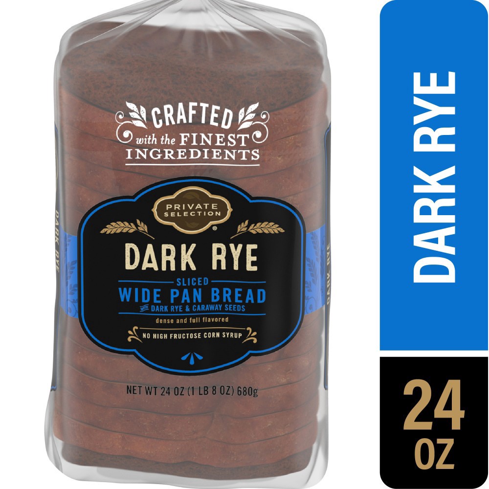slide 1 of 4, Private Selection Dark Rye Wide Pan Bread, 24 oz