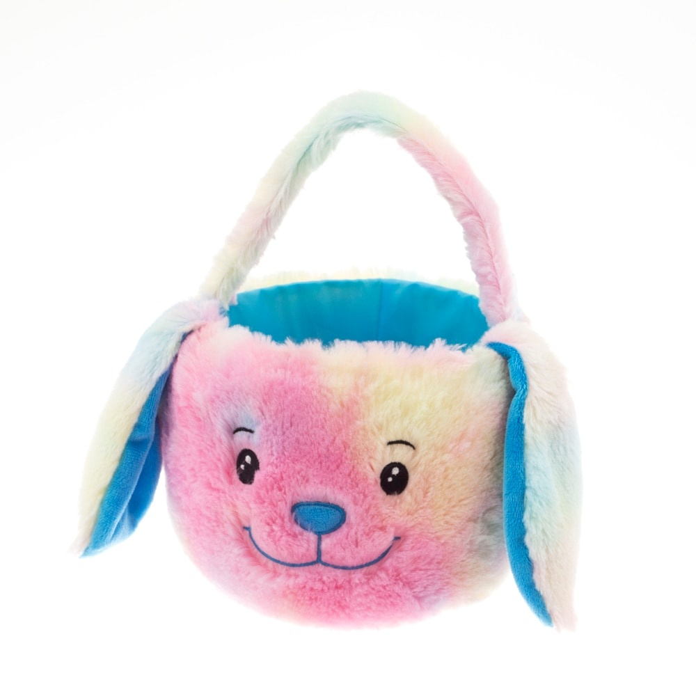 slide 1 of 1, Holiday Home Tie Dye Plush Bunny Basket, 1 ct