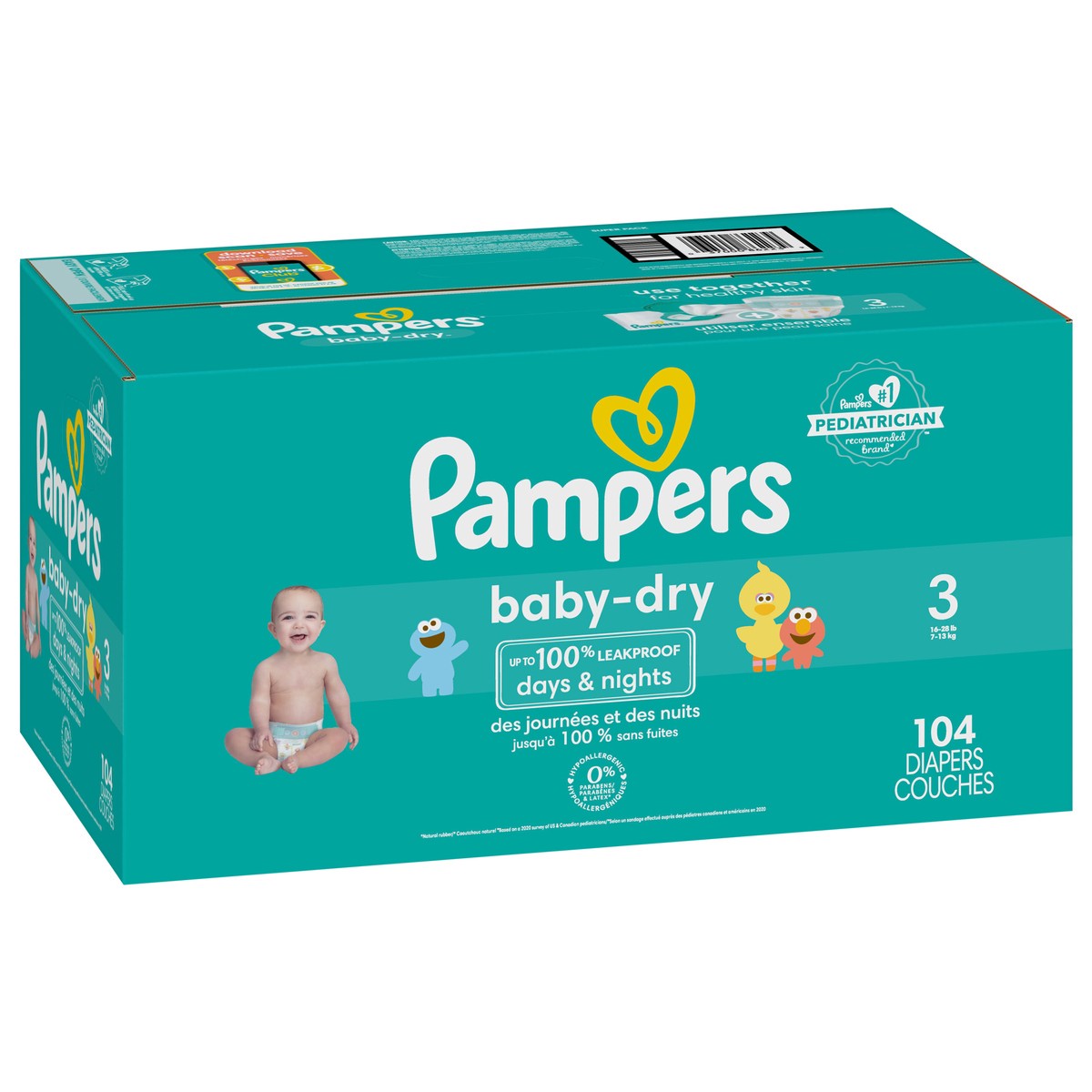 slide 3 of 4, Pampers Baby Dry Diapers Super Pack - Size 3 - 104ct, 104 ct