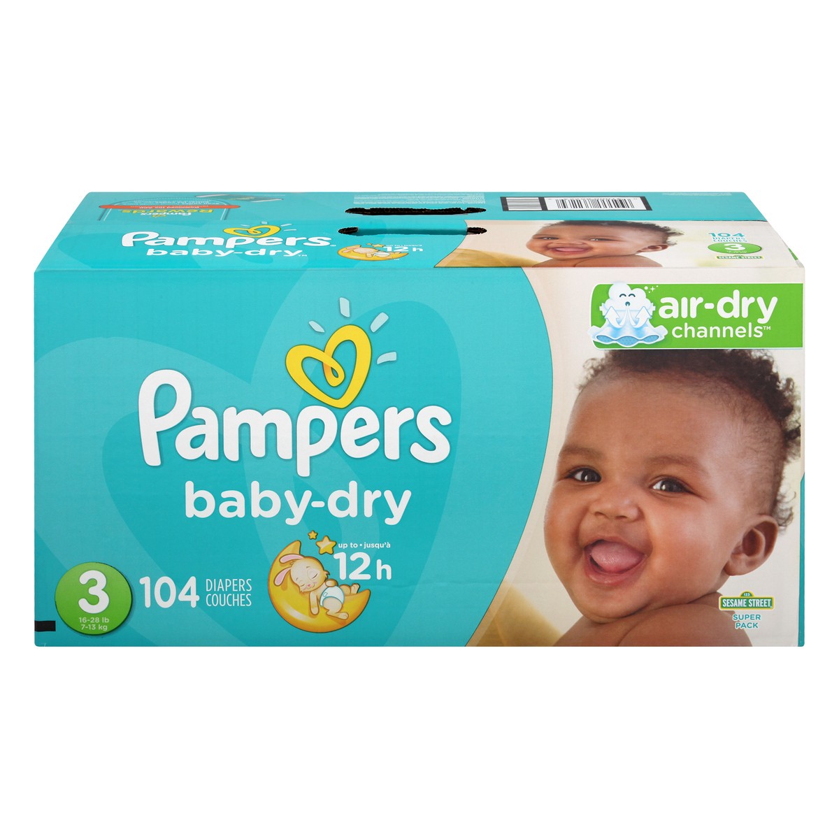 slide 1 of 1, Pampers Baby-Dry Diapers 104 ea, 104 ct