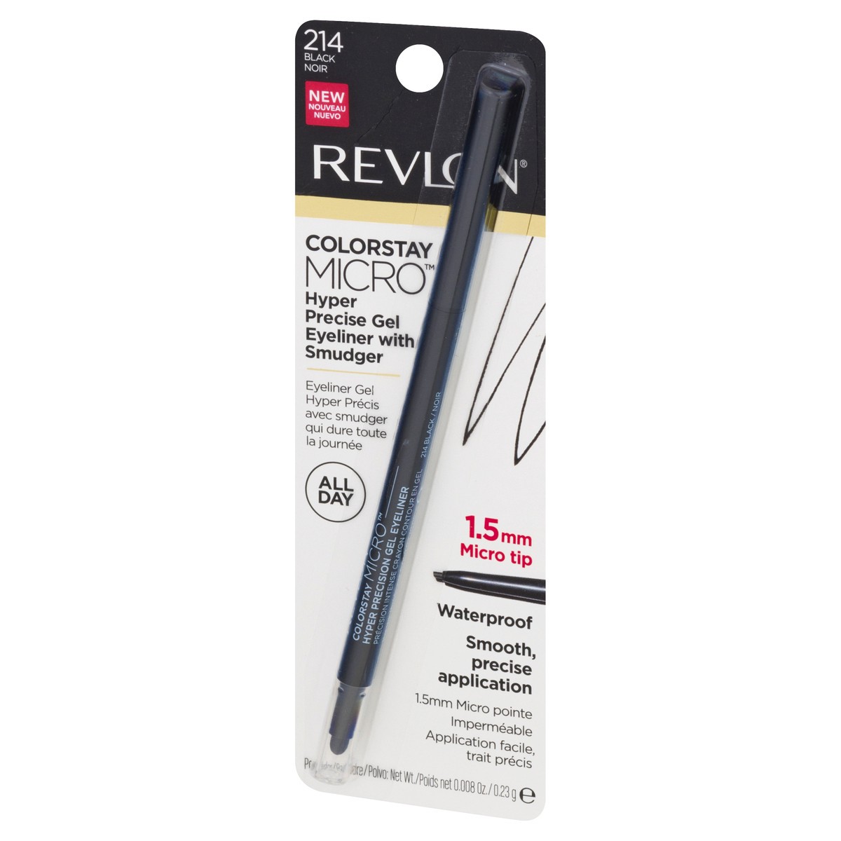 slide 3 of 9, Revlon ColorStay Micro Black 214 Waterproof Eyeliner Gel 0.008 oz, 0.01 oz