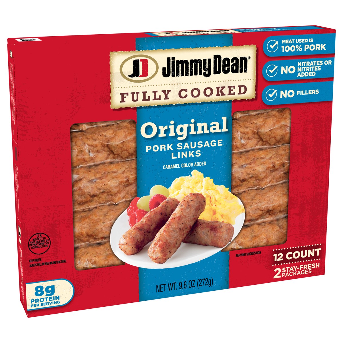 slide 5 of 11, Jimmy Dean Fully Cooked Pork Sausage Links, Original, 9.6 oz