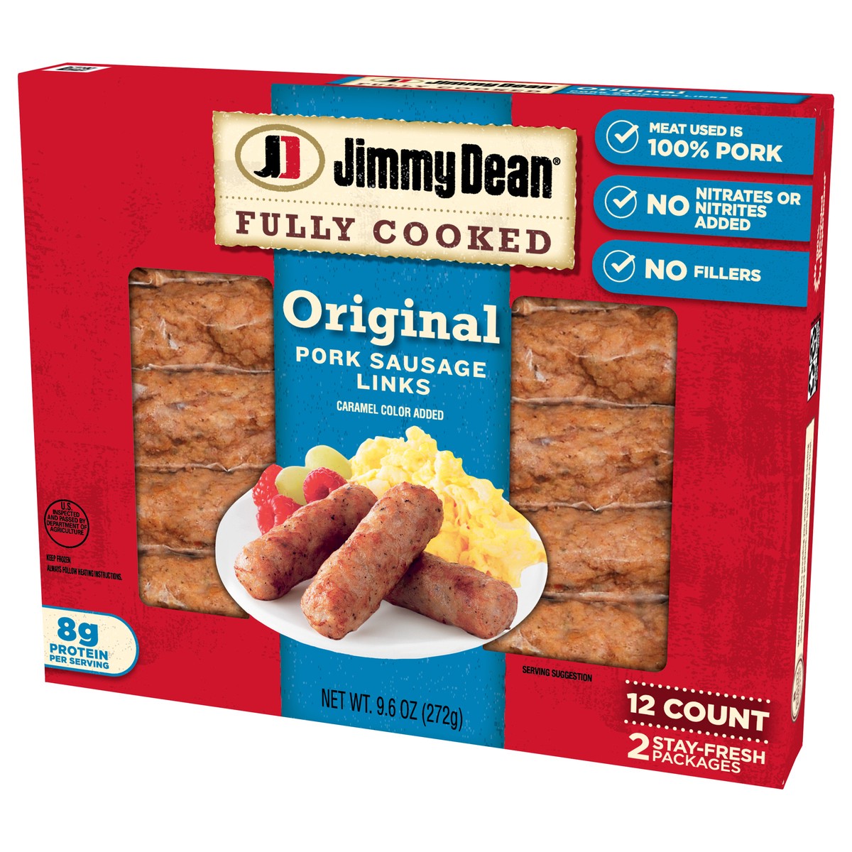 slide 8 of 11, Jimmy Dean Fully Cooked Pork Sausage Links, Original, 9.6 oz