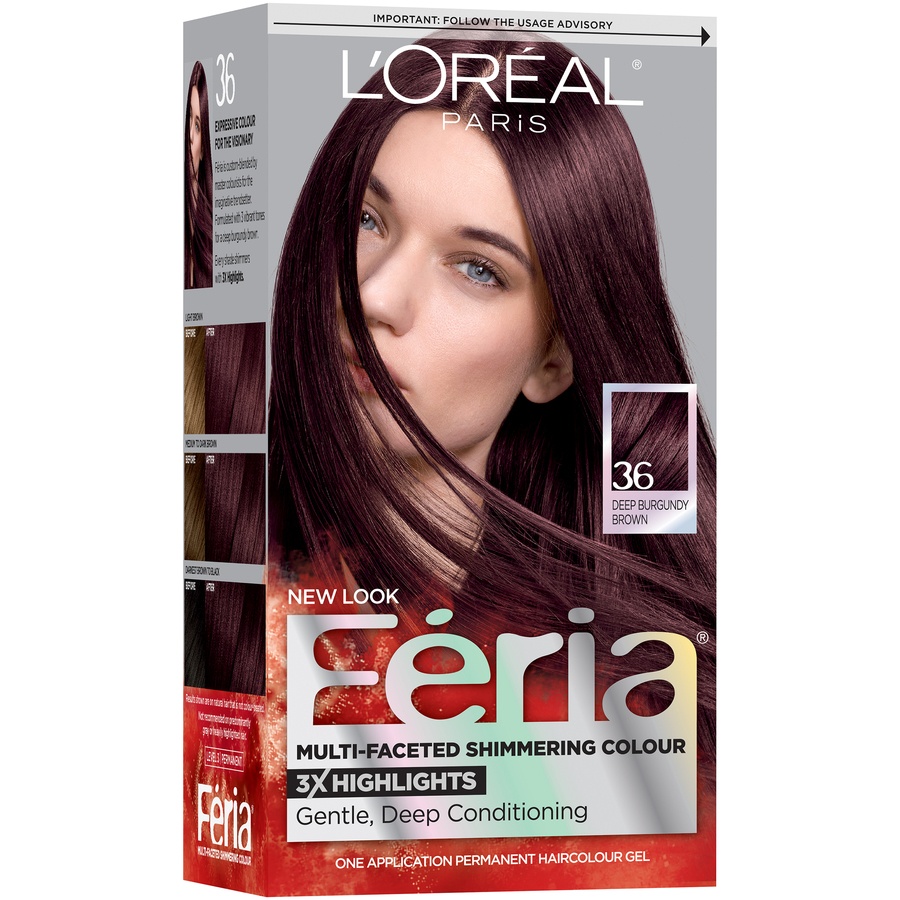 slide 3 of 8, L'Oréal Paris Feria 36 Hair Color Kit - Deep Burgundy Brown, 1 ct
