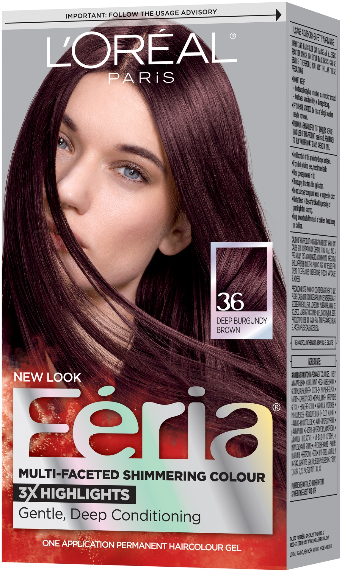 slide 4 of 8, L'Oréal Paris Feria 36 Hair Color Kit - Deep Burgundy Brown, 1 ct