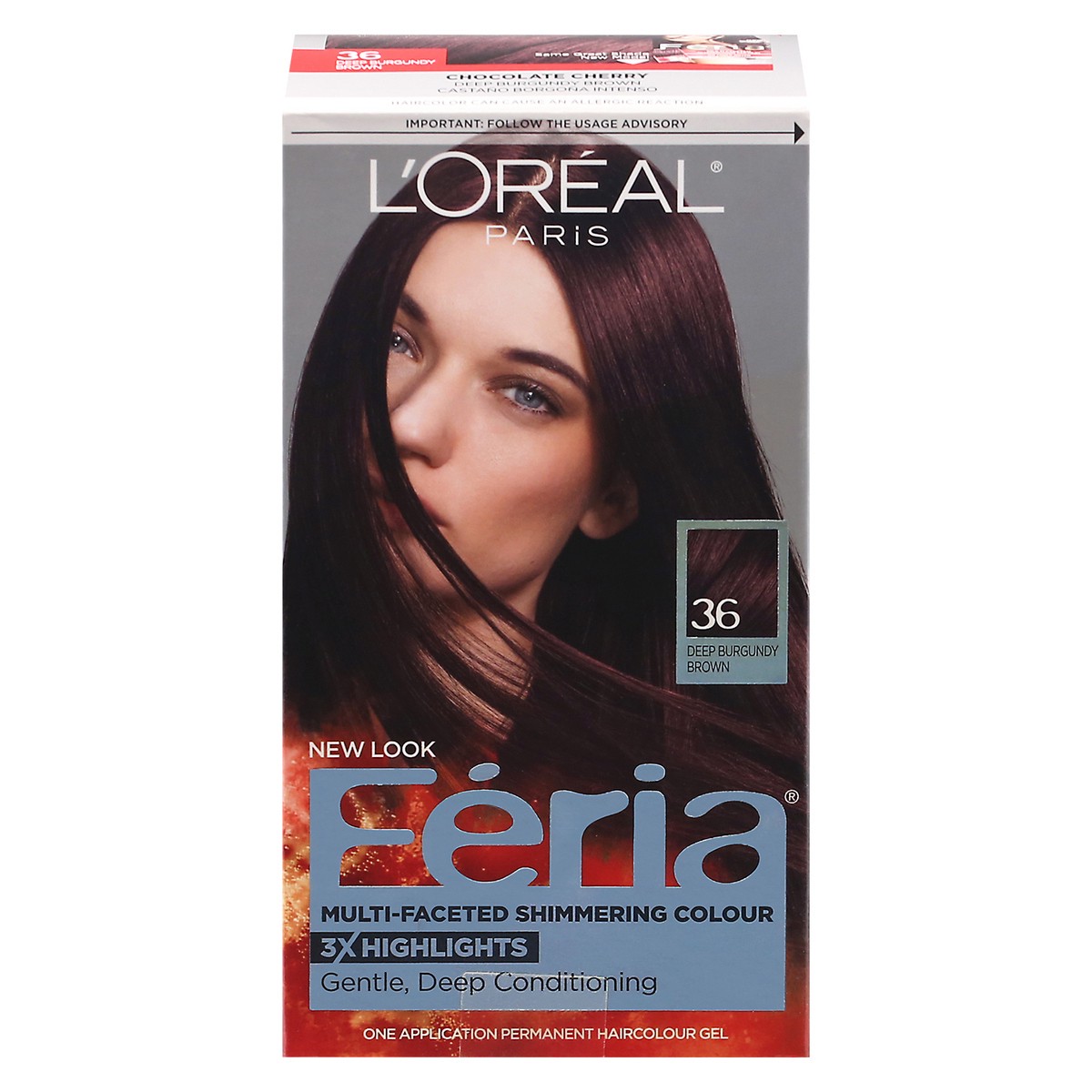 slide 1 of 9, L'Oréal Fería L'Oreal Paris Feria Multi-Faceted Shimmering Color - 6.3 fl oz - 36 Deep Burgundy Brown - 1 kit, 1 ct