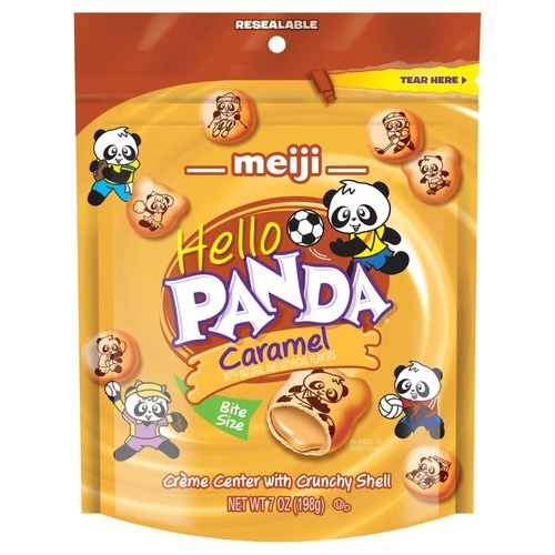 slide 1 of 1, Meiji Hello Panda Caramel, 7 oz