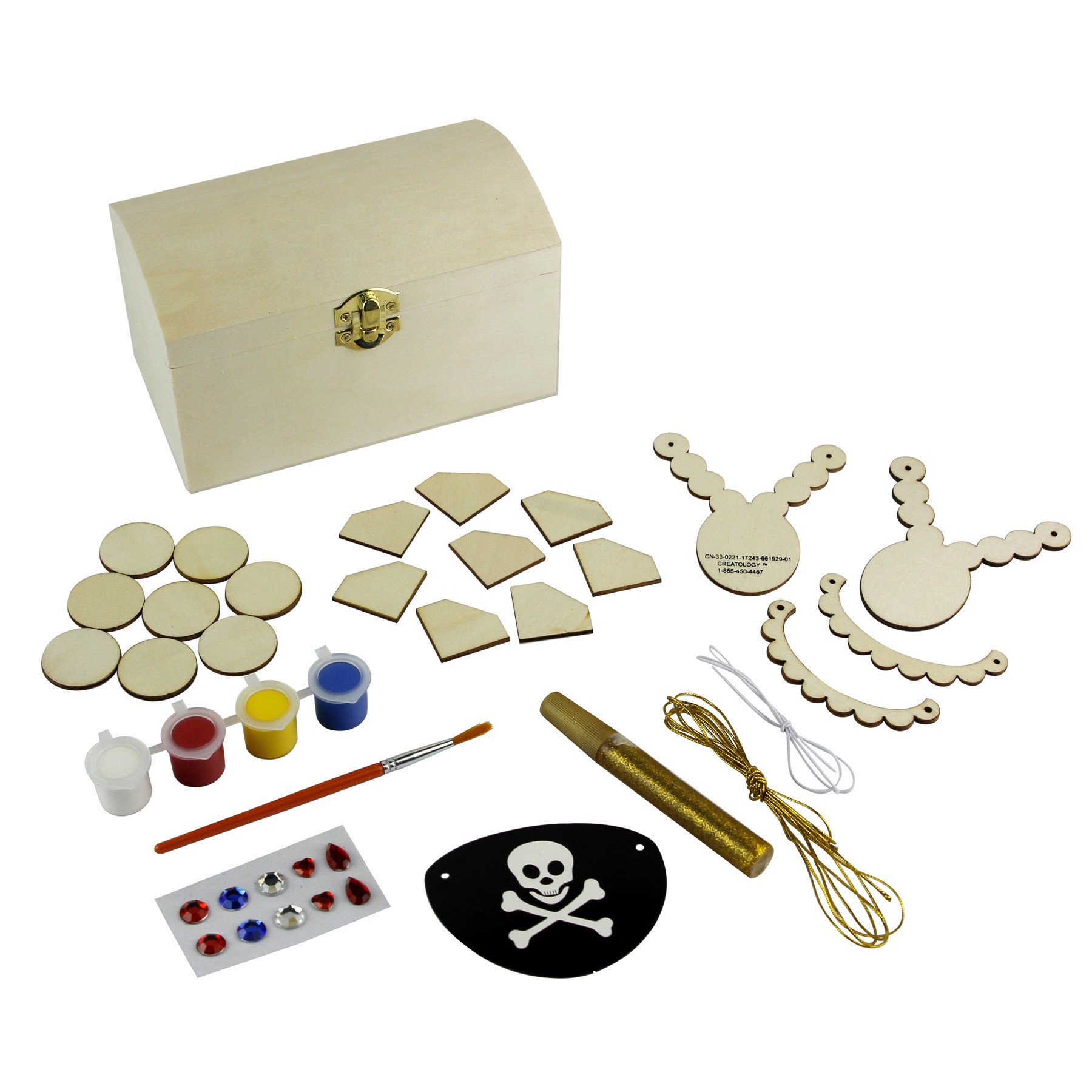 slide 2 of 3, Color-In Wood Chest Kit By Creatology, 38 ct