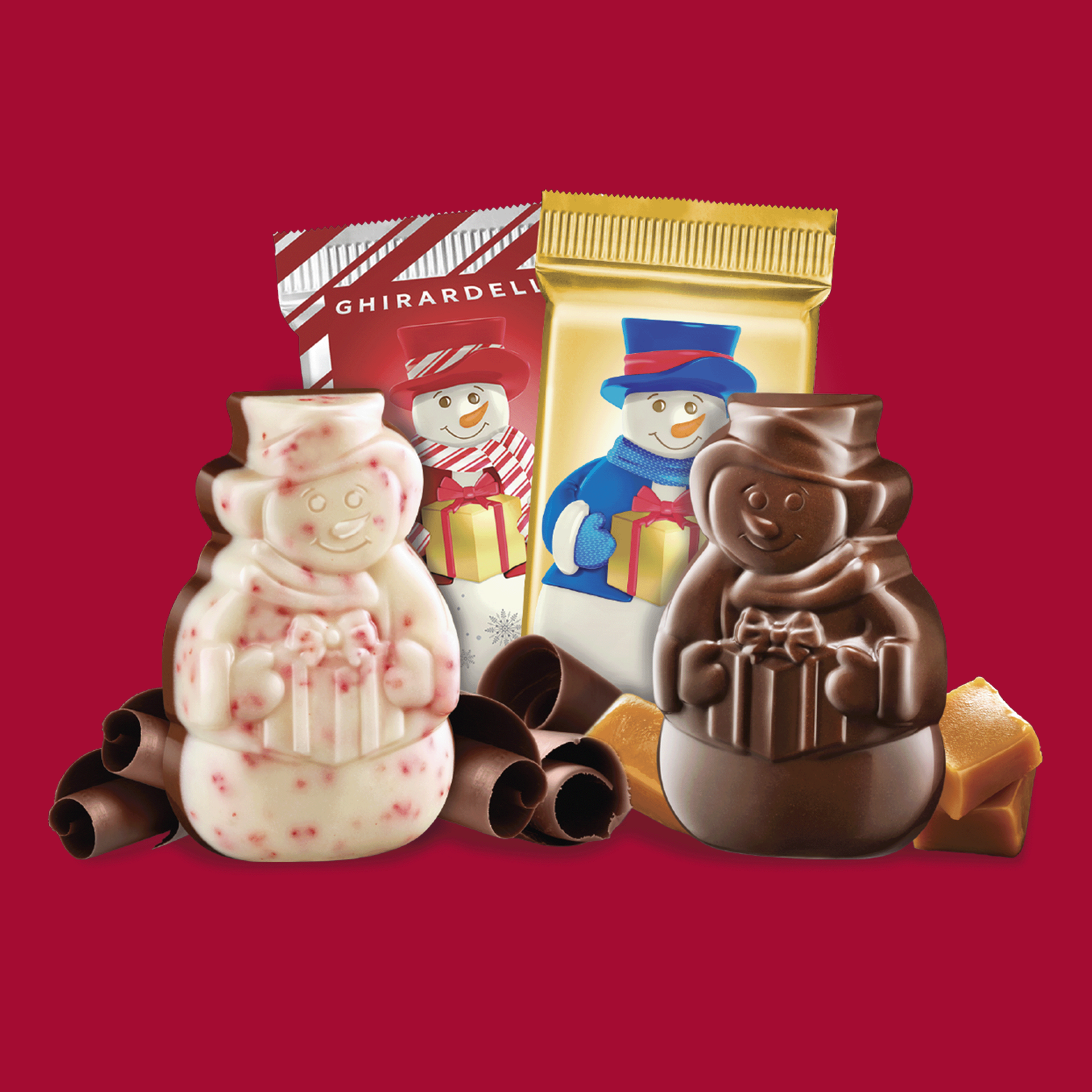 slide 2 of 7, GHIRARDELLI Holiday Chocolate Snowmen, 4 Oz Bag, 4 oz