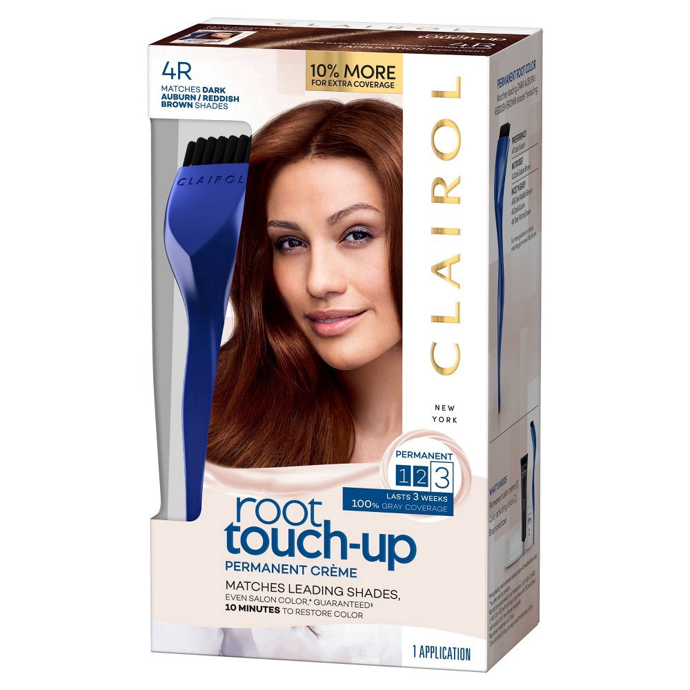 slide 9 of 9, Clairol Root Touch-up Permanent 4R Dark Auburn Reddish Brown Hair Color, 1 ct