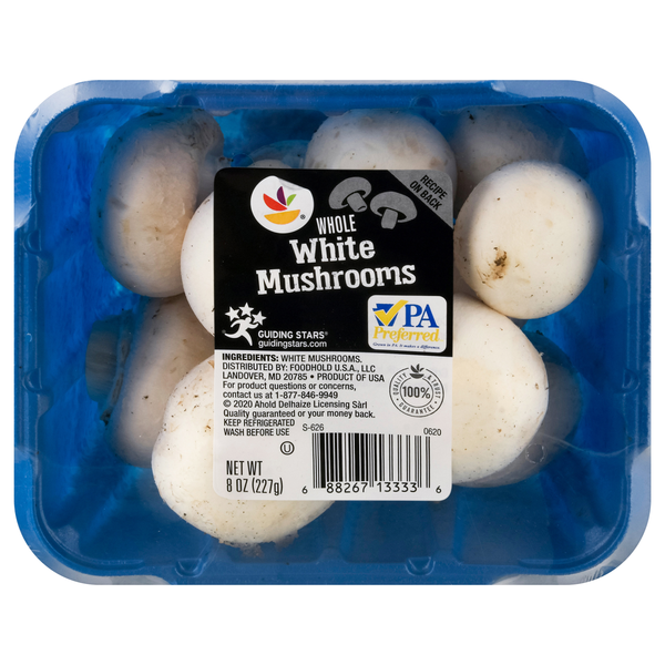 slide 1 of 1, Giant White Whole Mushrooms, 8 oz