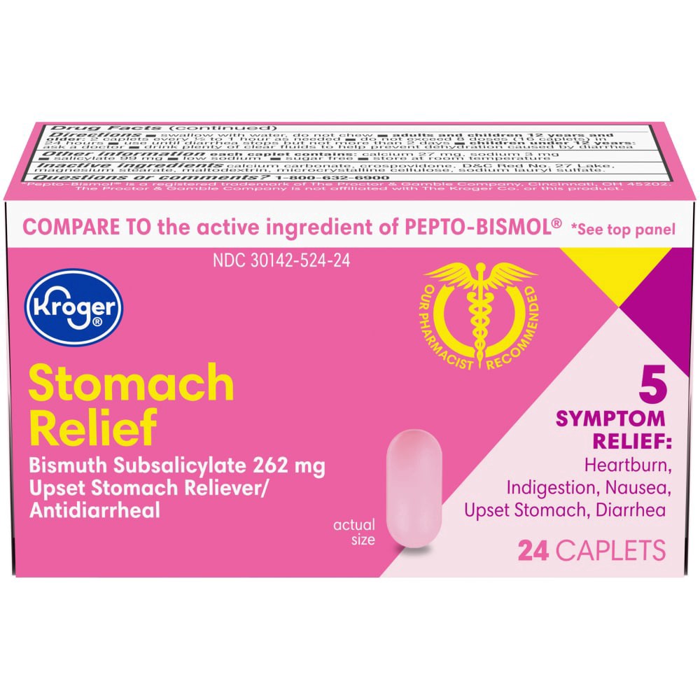 slide 2 of 2, Kroger Stomach Relief Caplets, 24 ct