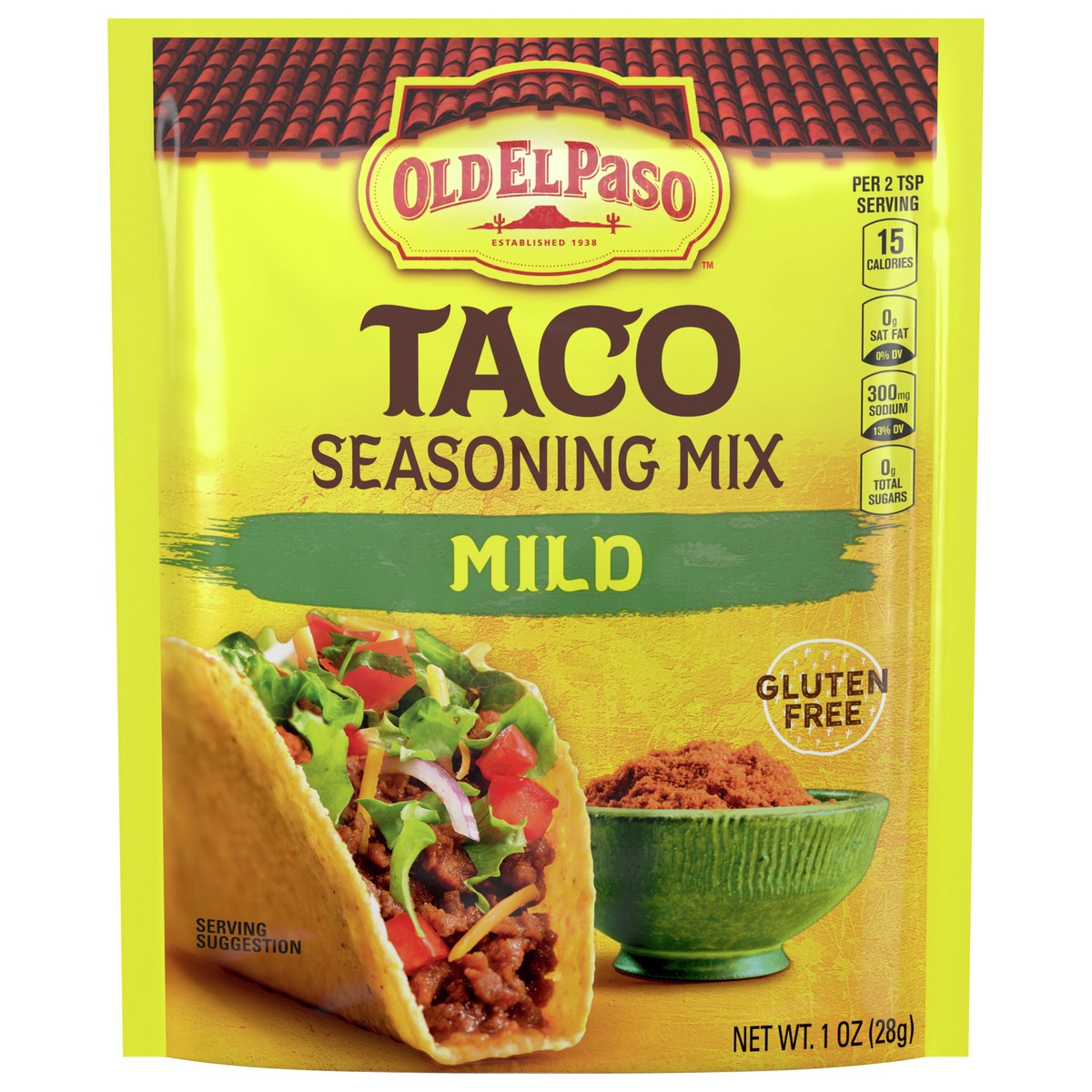 slide 1 of 9, Old El Paso Taco Seasoning, Mild, 1 oz., 1 oz