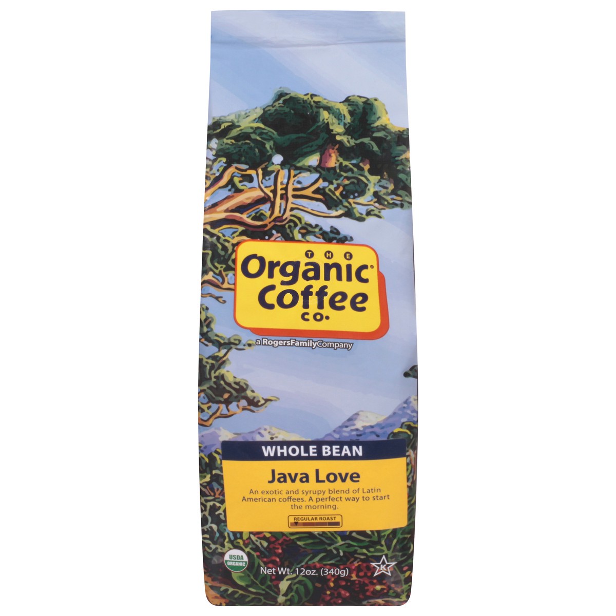 slide 1 of 10, The Organic Coffee Co. Java Love Whole Bean Coffee, 12 oz