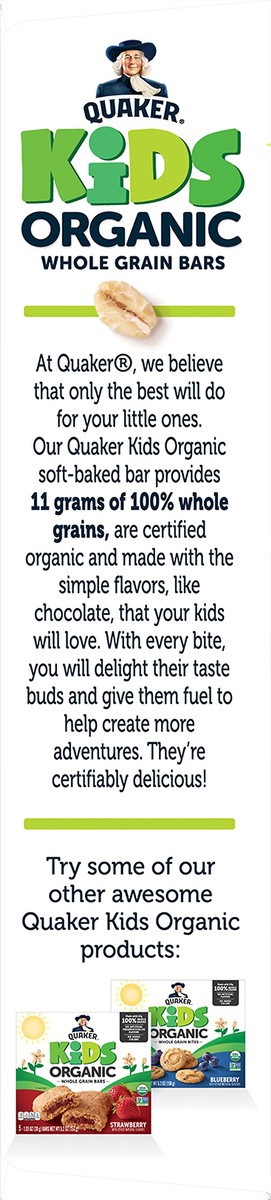 slide 7 of 8, Quaker Kids Organic Whole Grain Bars Chocolate, 5.2 oz
