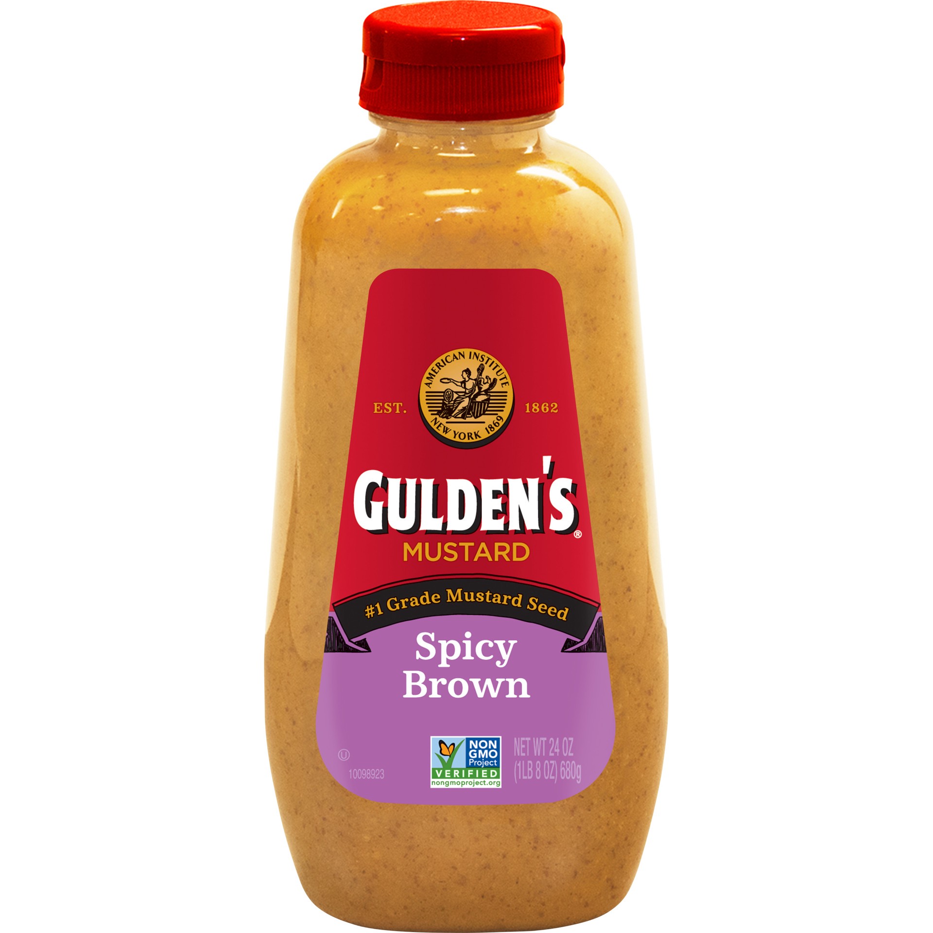 slide 1 of 3, Gulden's Spicy Brown Mustard 24 oz, 24 oz