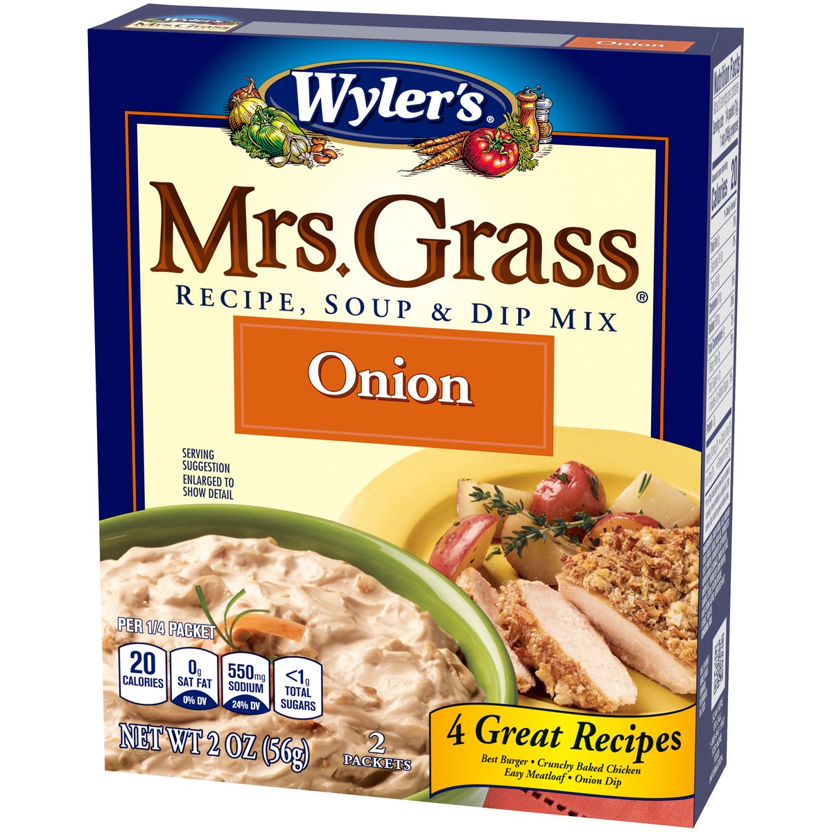 slide 6 of 14, Wyler's Mrs Grass Onion Recipe, Soup & Dip Mix 2 oz Box, 2 oz