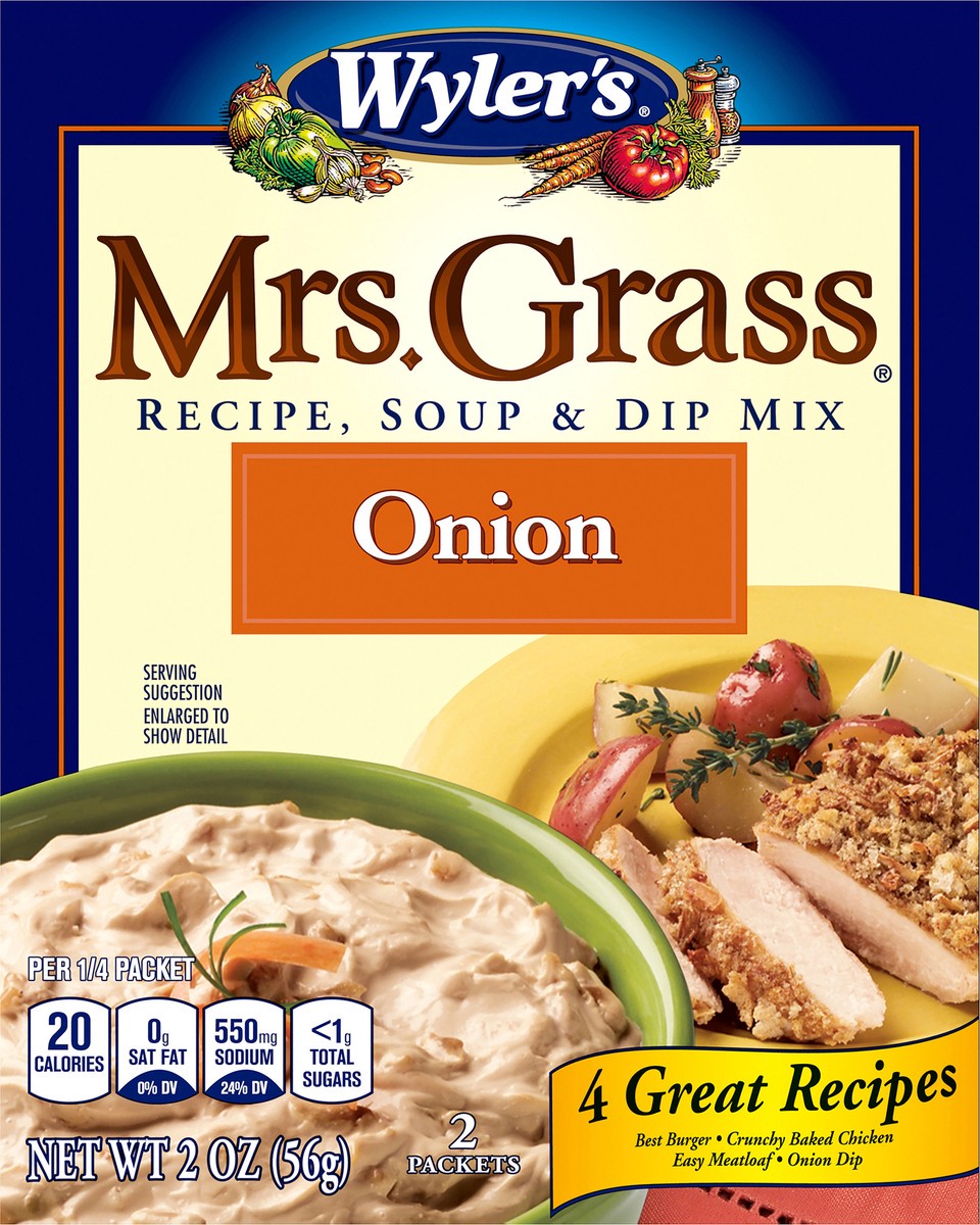 slide 3 of 14, Wyler's Mrs Grass Onion Recipe, Soup & Dip Mix 2 oz Box, 2 oz