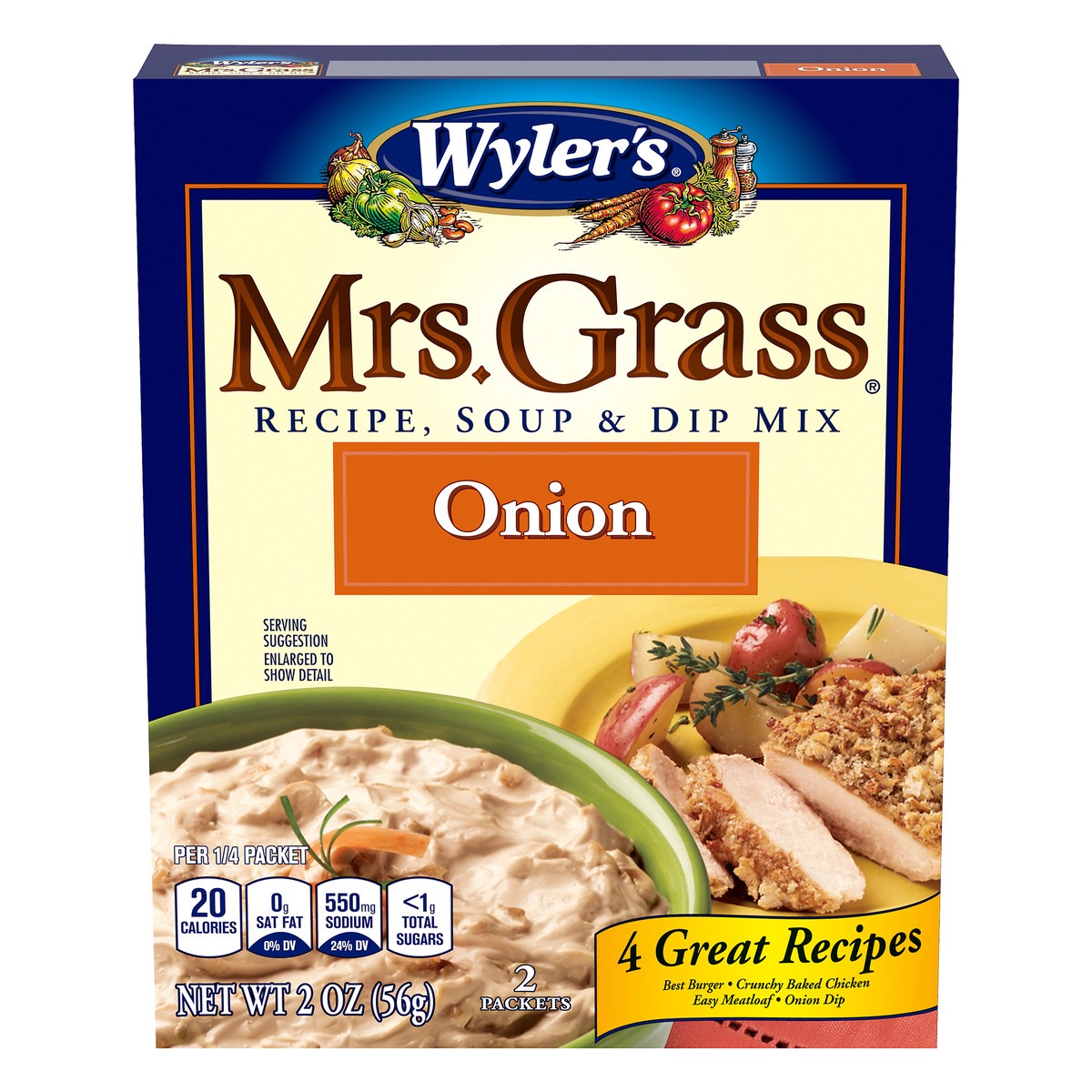 slide 5 of 14, Wyler's Mrs Grass Onion Recipe, Soup & Dip Mix 2 oz Box, 2 oz