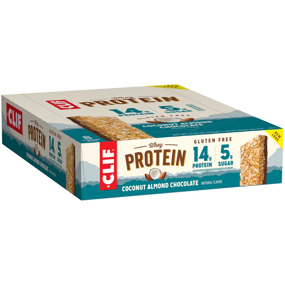 slide 12 of 14, CLIF Bar Whey Protein Coconut Almond Chocolate Protein Bars 8 ct Box, 15.84 oz