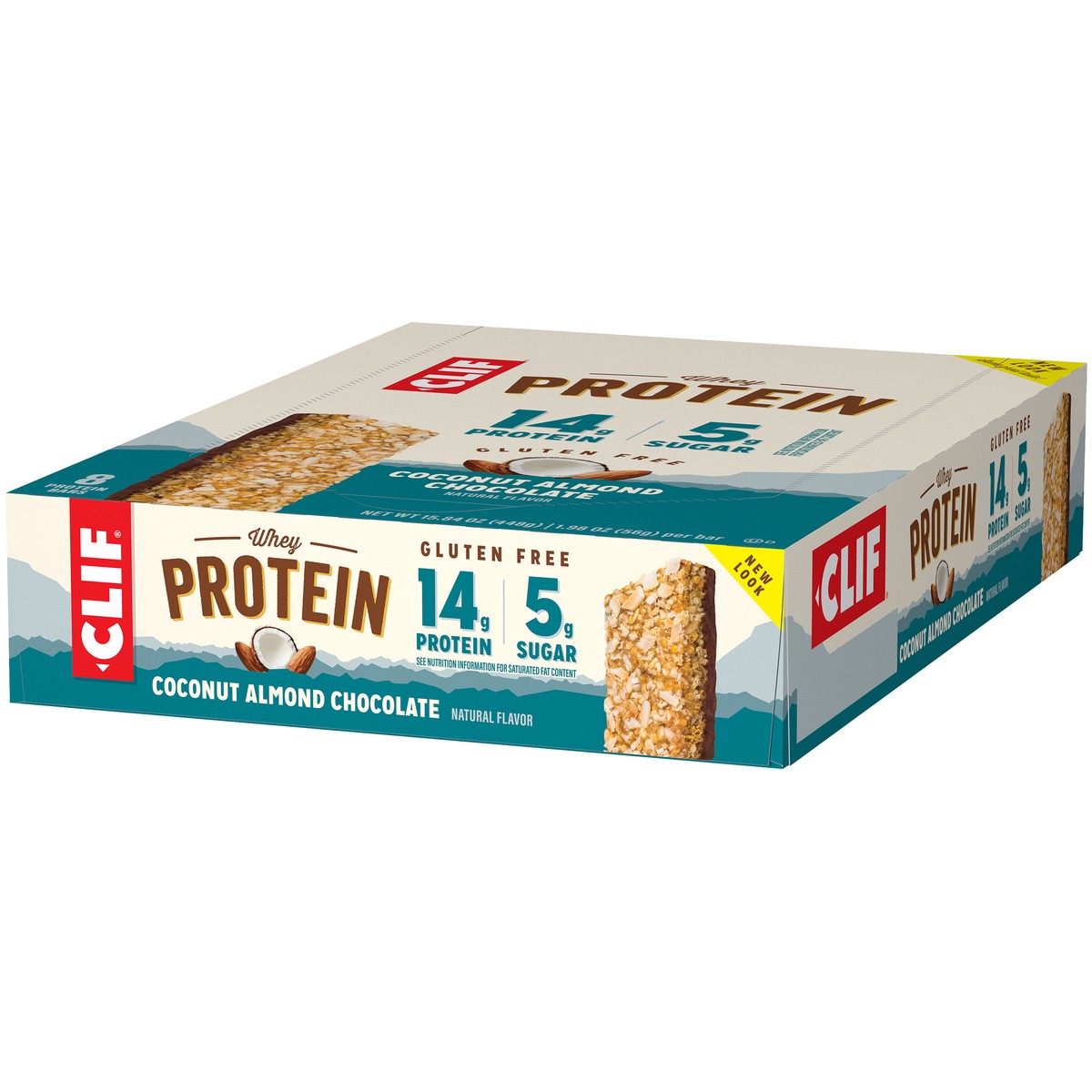 slide 7 of 14, CLIF Bar Whey Protein Coconut Almond Chocolate Protein Bars 8 ct Box, 15.84 oz