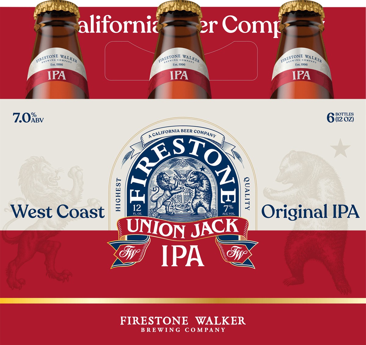 slide 9 of 9, Firestone Walker Union Jack IPA Beer 12 fl oz - 6 Bottles, 6 ct; 12 oz