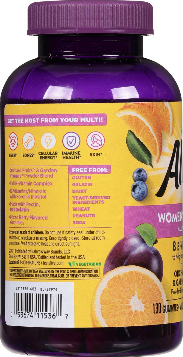 slide 6 of 9, Nature's Way Alive! Gummy Women's Mixed Berry Multivitamin 130 ea, 130 ct