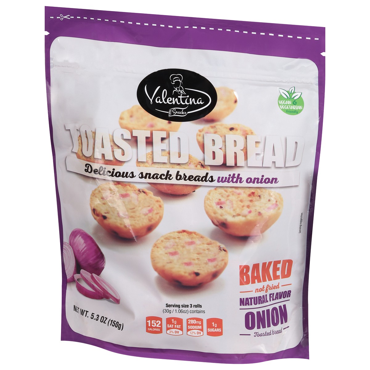 slide 10 of 14, Valentina Baked Onion Toasted Bread 5.3 oz, 5.3 oz
