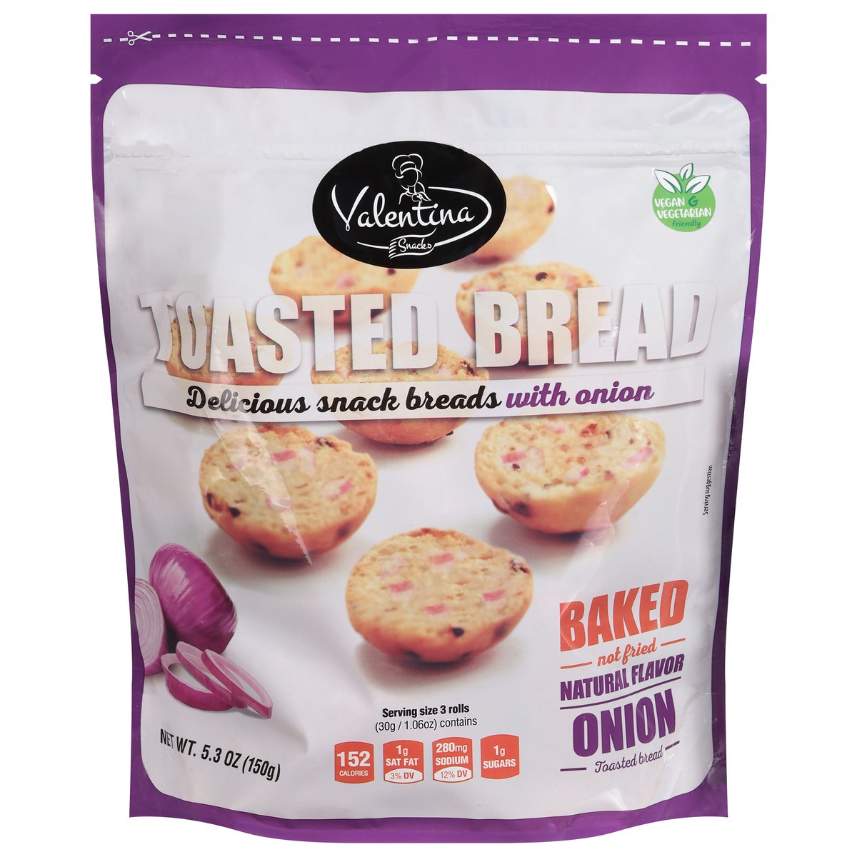 slide 11 of 14, Valentina Baked Onion Toasted Bread 5.3 oz, 5.3 oz