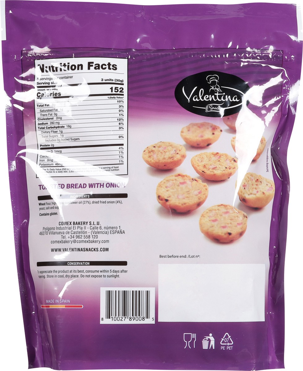 slide 4 of 14, Valentina Baked Onion Toasted Bread 5.3 oz, 5.3 oz