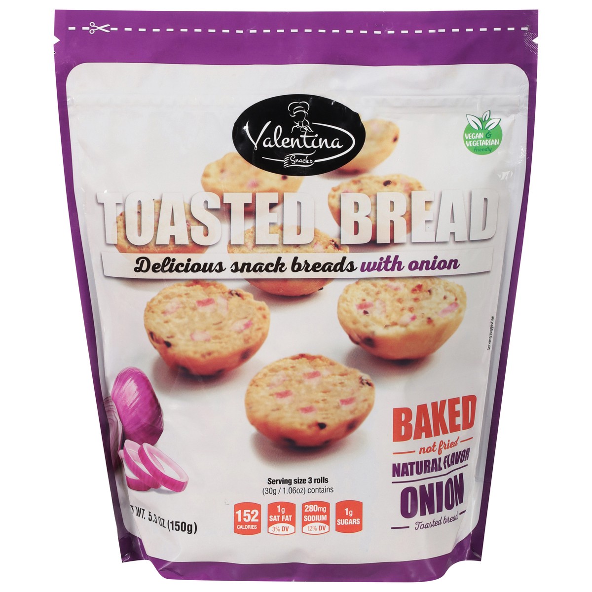 slide 1 of 14, Valentina Baked Onion Toasted Bread 5.3 oz, 5.3 oz