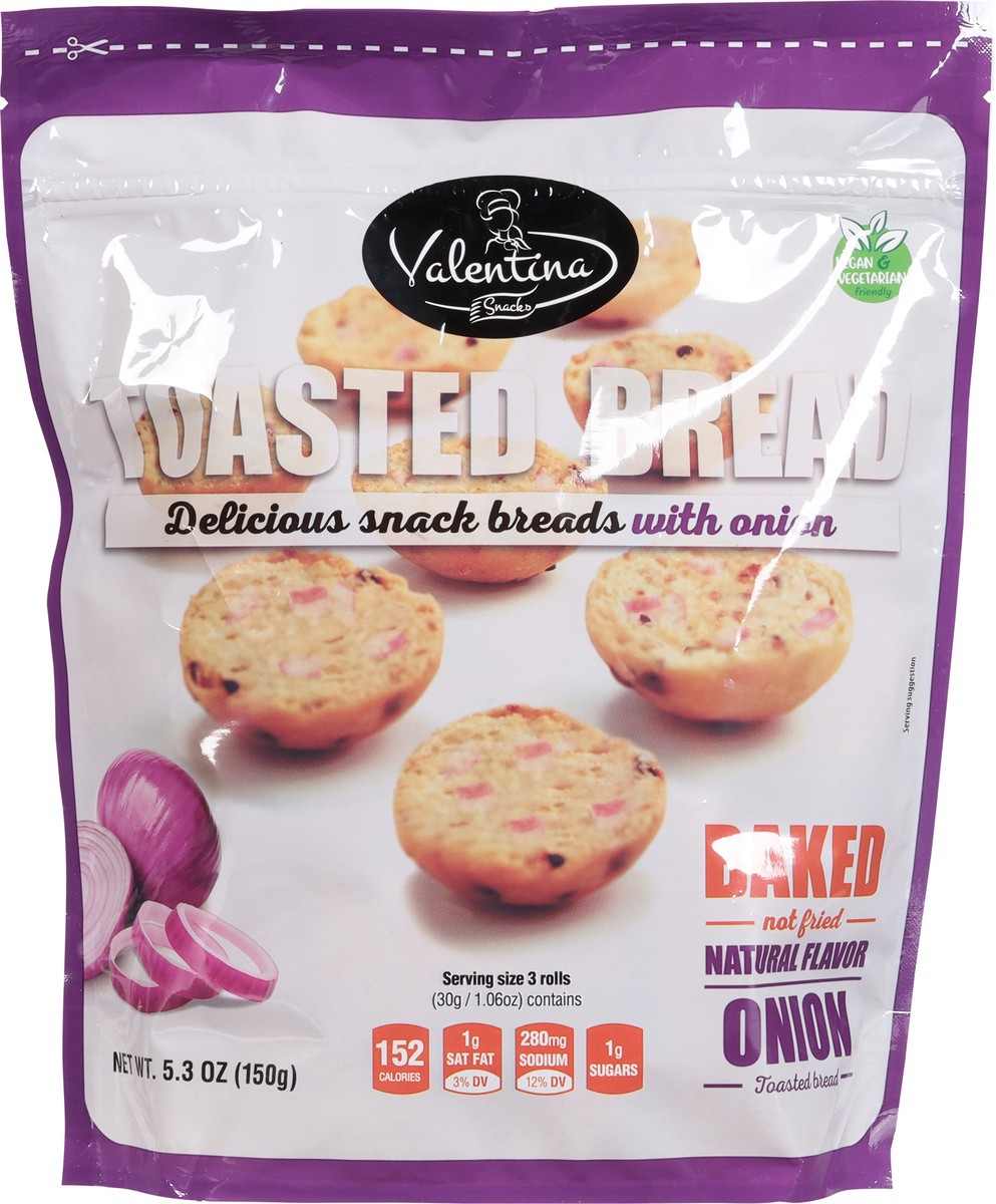 slide 7 of 14, Valentina Baked Onion Toasted Bread 5.3 oz, 5.3 oz