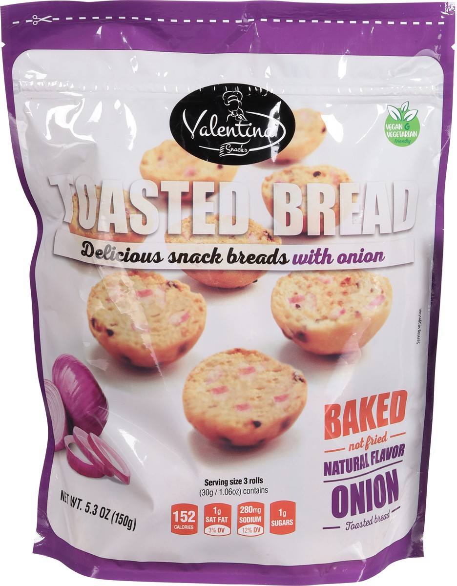 slide 5 of 14, Valentina Baked Onion Toasted Bread 5.3 oz, 5.3 oz