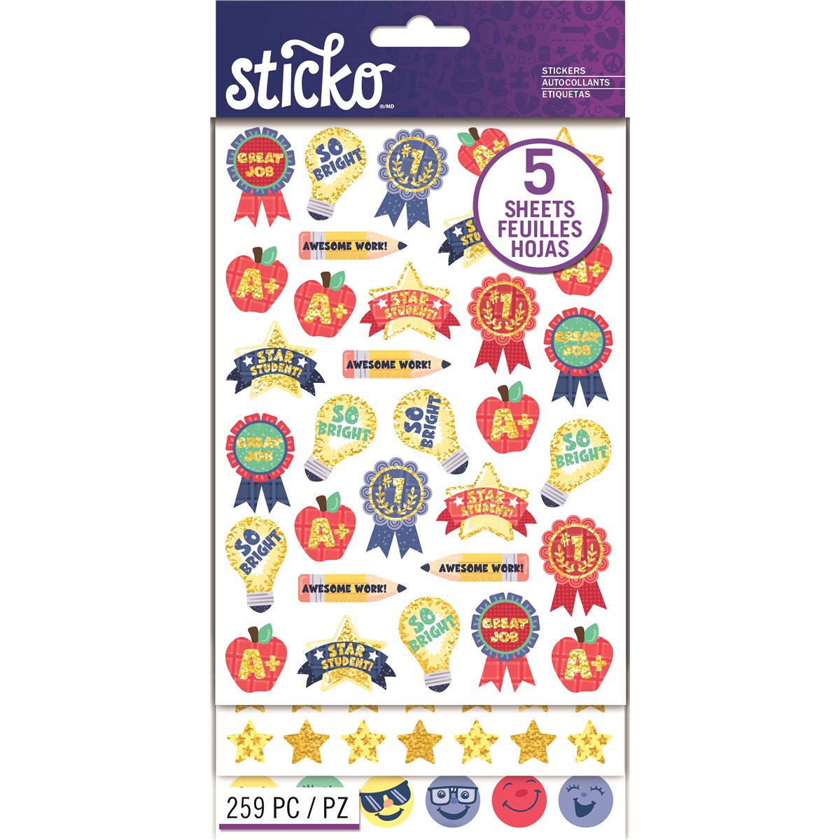 slide 1 of 5, Sticko Stickers Teacher Reward Flip Pack, 259 ct