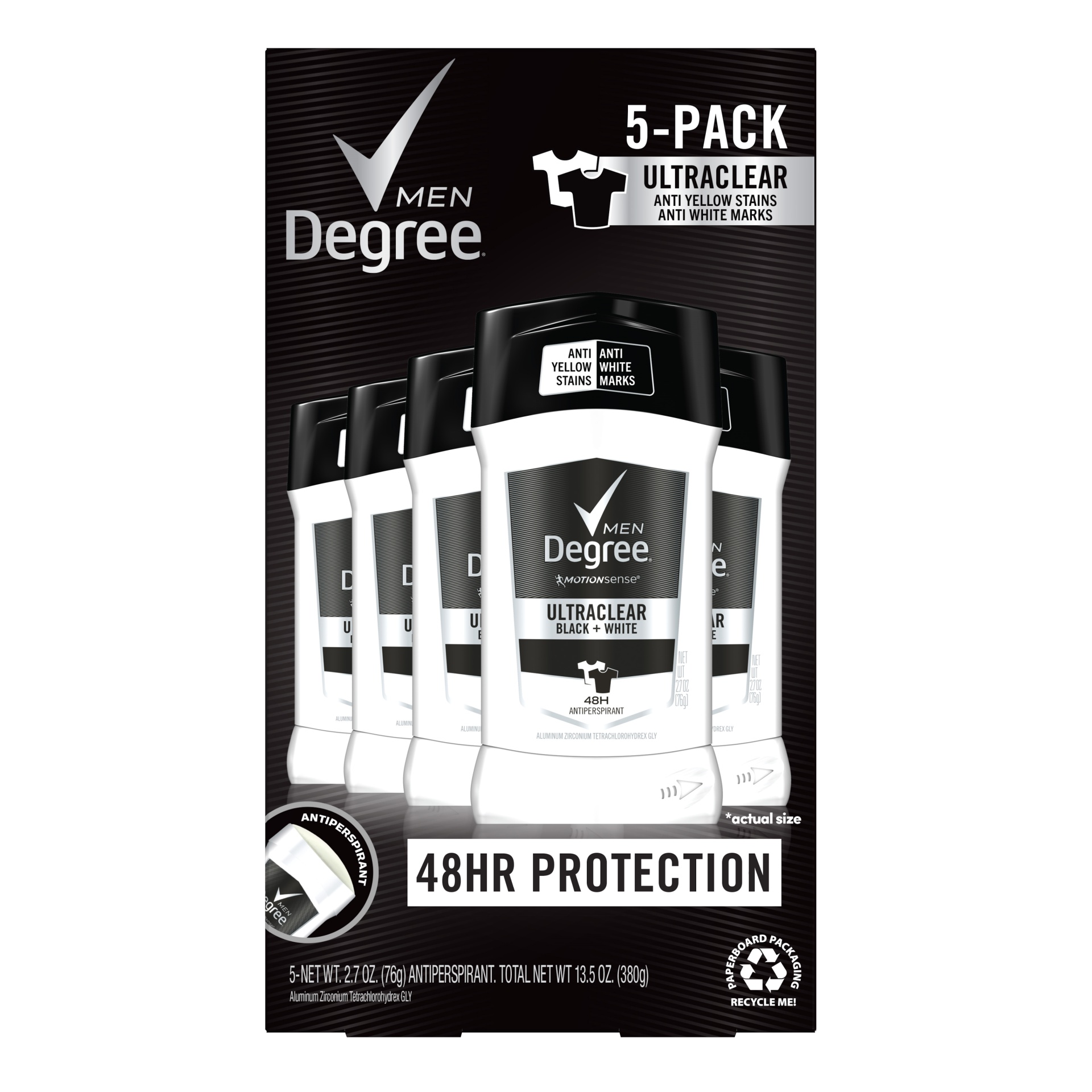 slide 1 of 2, Degree Black & White Solid Antiperspirant, 