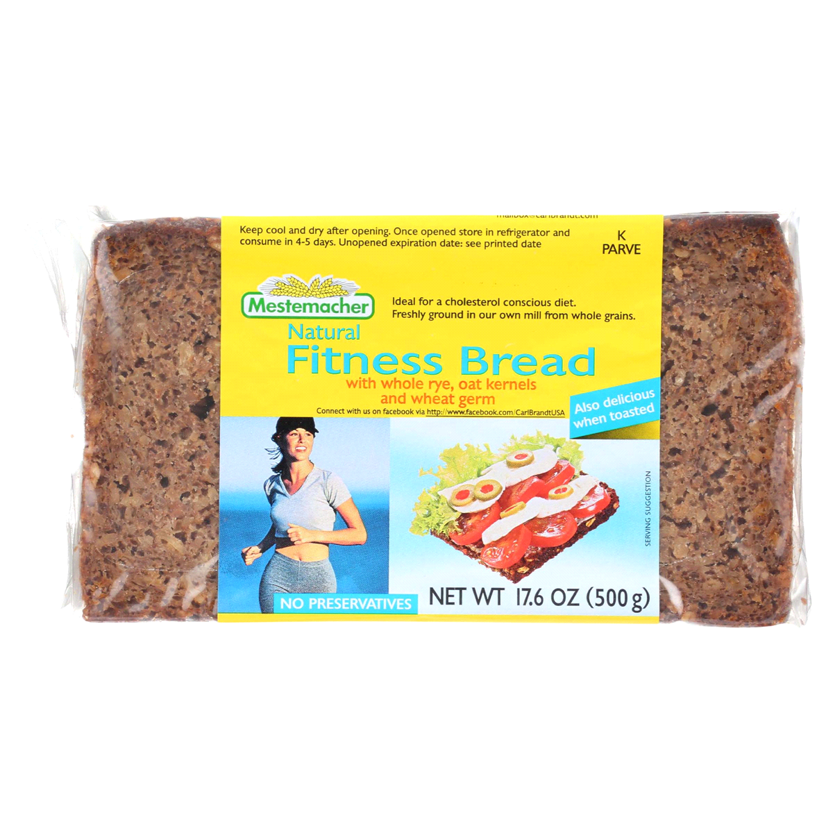 slide 1 of 4, Mestemacher Fitness Bread with Whole Rye Oat Kernels & Wheat Germs, 17.6 oz