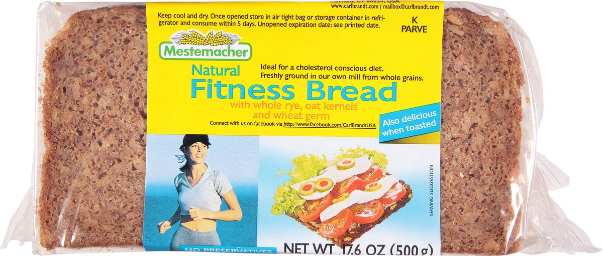 slide 1 of 11, Mestemacher Fitness Bread with Whole Rye Oat Kernels & Wheat Germs, 17.6 oz