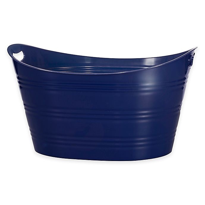 slide 1 of 1, Creative Bath Storage Tub - Navy, 1 ct