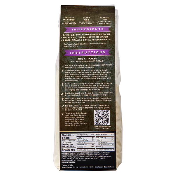 slide 3 of 5, Delallo Pizza Kit Gf, 17.6 oz