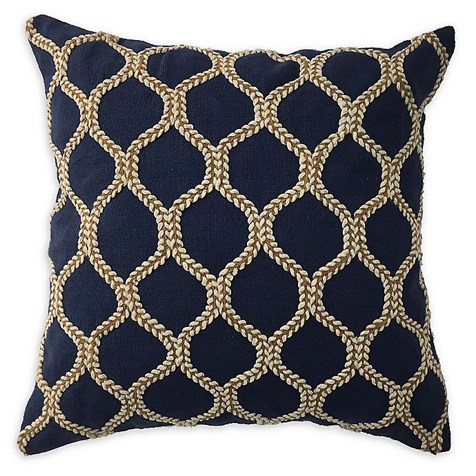 slide 1 of 2, Surya Corded Mesh Square Throw Pillow - Blue/Beige, 1 ct