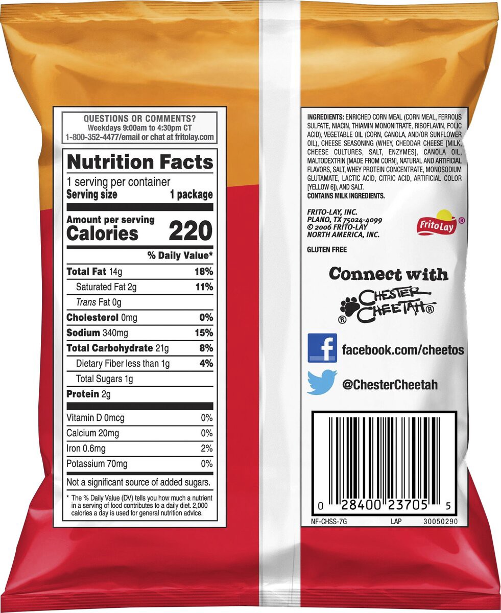 slide 6 of 7, Cheetos Cheese Flavored Snacks, 1.38 oz