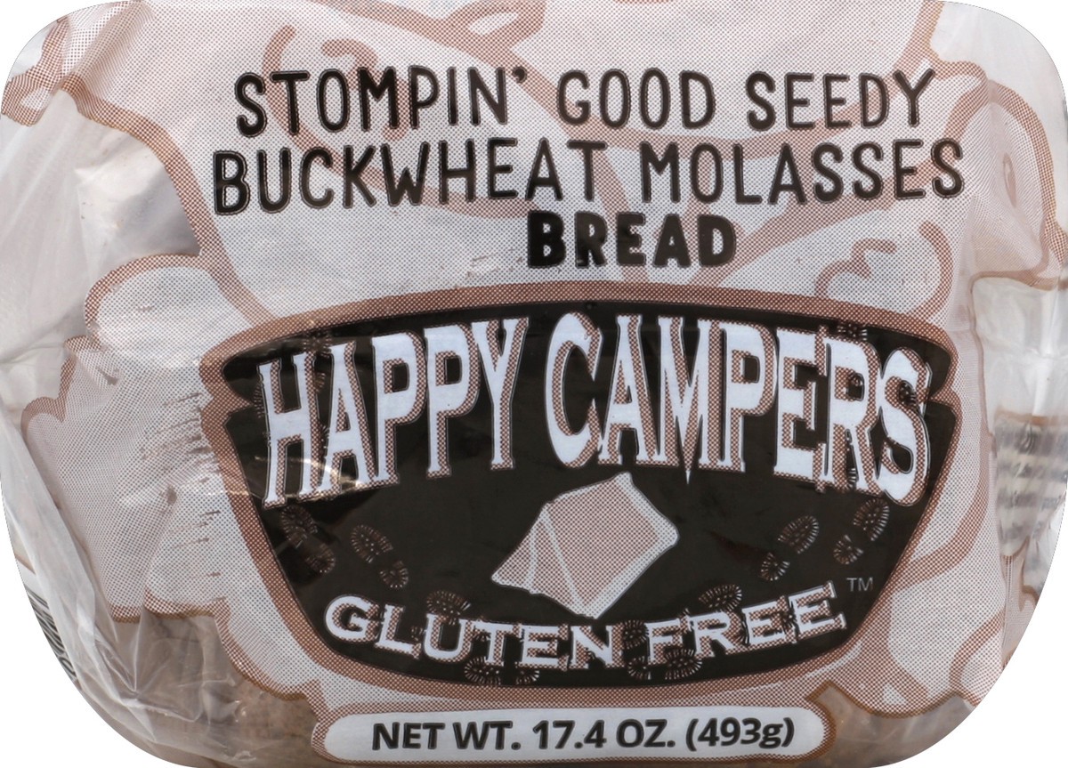 slide 1 of 6, Happy Campers Gluten Free Bread, Stompin' Good Seedy Buckwheat Molasses 17.4 oz, 17.4 oz