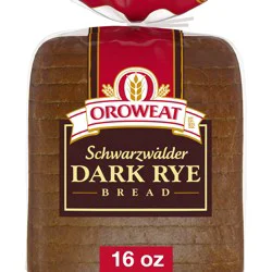 Oroweat Schwarzwalder Rye Bread, 16 oz, Dark Rye Bread, Bag