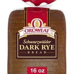 Oroweat Schwarzwalder Rye Bread, 16 oz, Dark Rye Bread, Bag