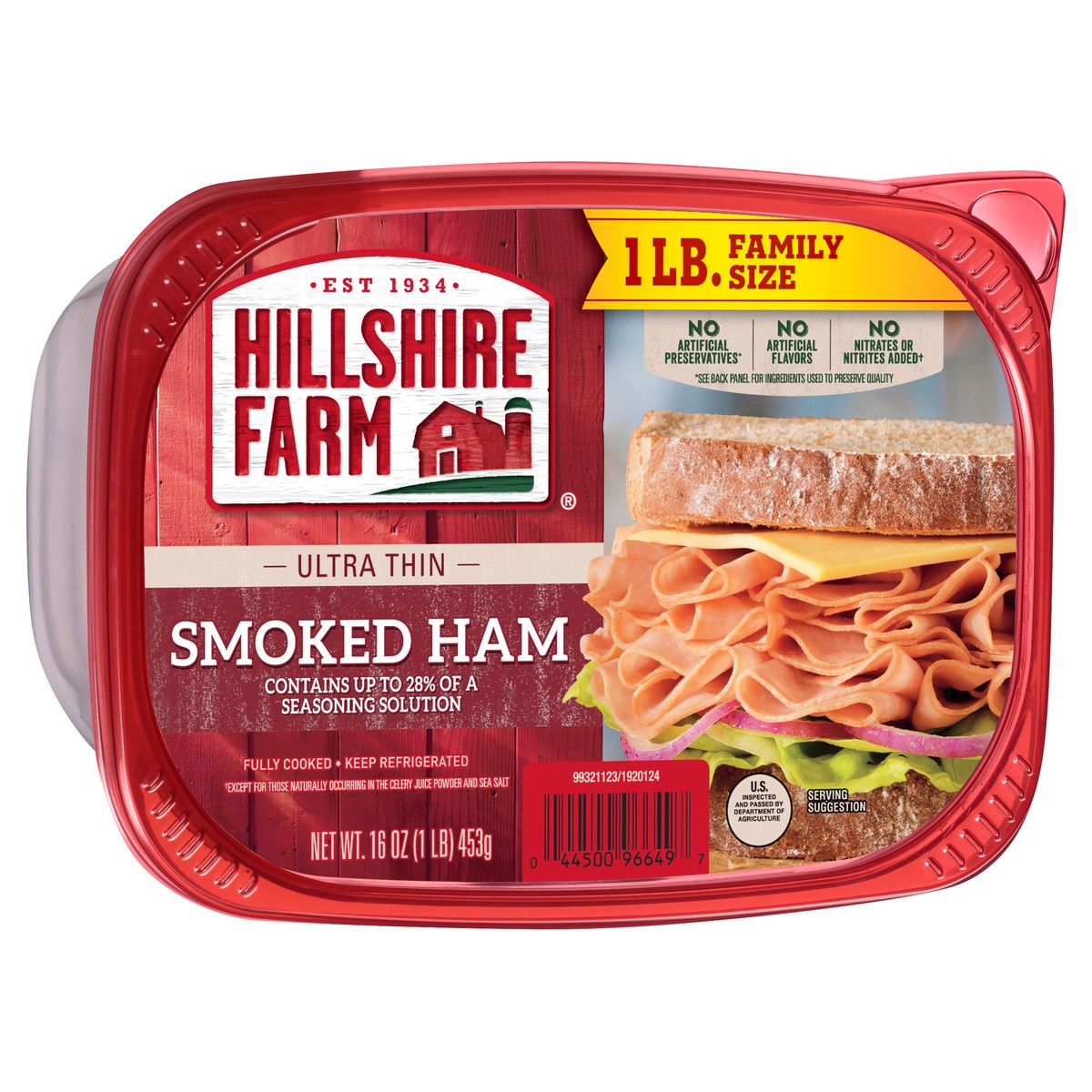 slide 1 of 7, Hillshire Farm Ultra Thin Sliced Deli Lunch Meat, Smoked Ham, 16 oz, 16 oz