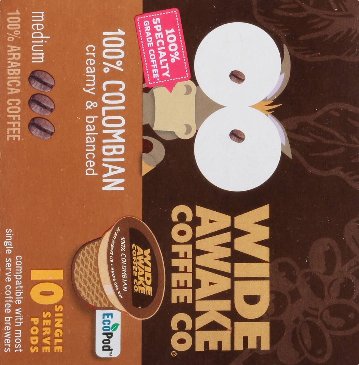 slide 7 of 9, Wide Awake Coffee Co. Single Serve Pods Medium 100% Colombian Coffee - 10 ct, 10 ct