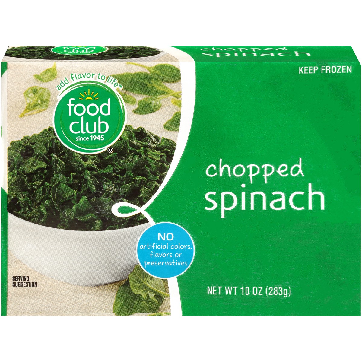 slide 1 of 15, Food Club Chopped Spinach, 10 oz